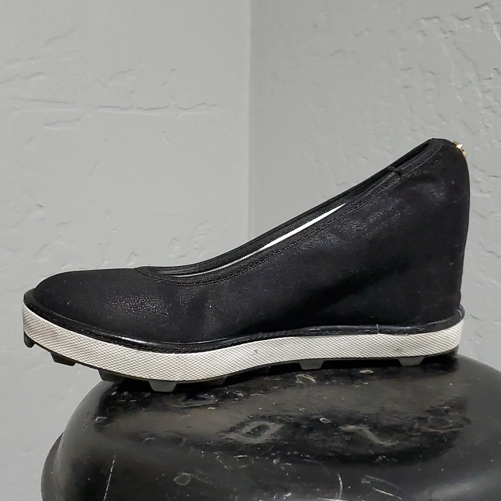 STUART WEITZMAN ARIANA CLARE BLACK SUEDE WEDGES SIZE 2 - Picture 6 of 12